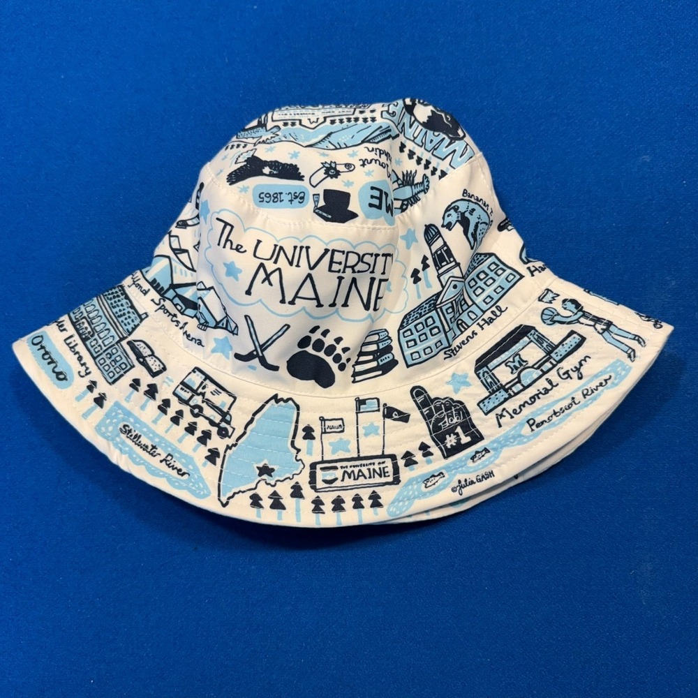 Julia Gash Reversible Bucket Hat - The University of Maine White/Blue